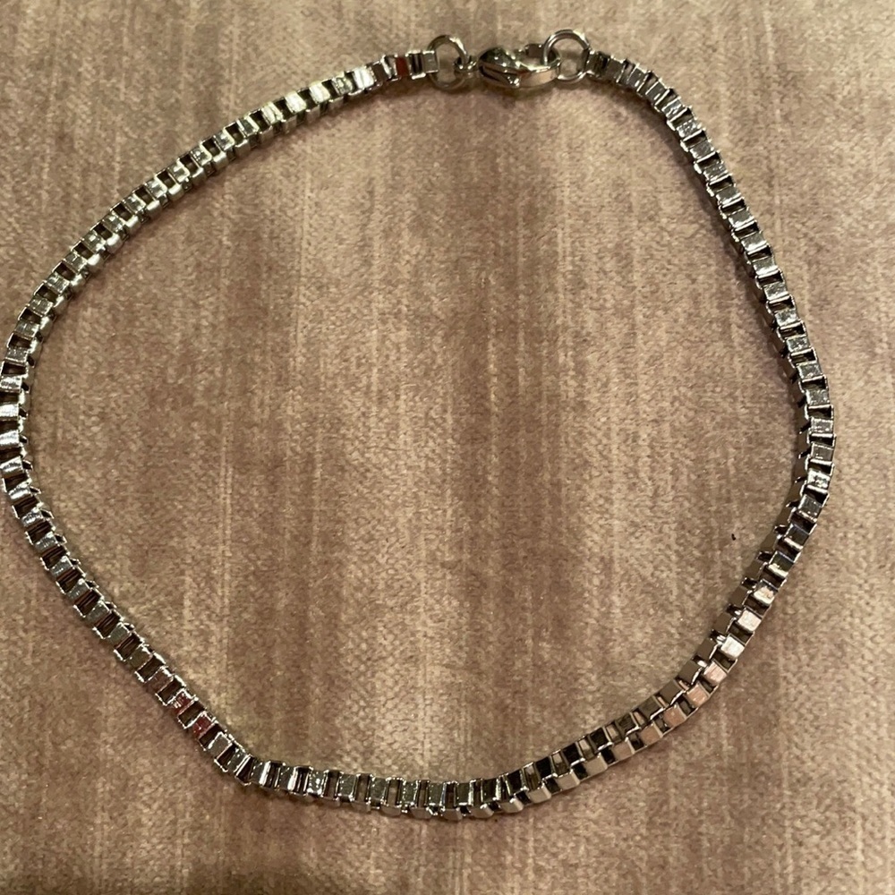 Stainless steel Box Chain Bracelet 9 1/2